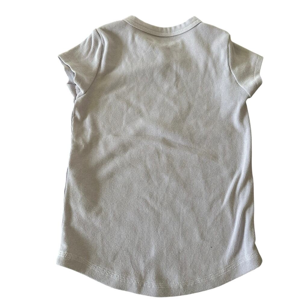 Abercrombie Kids Girls 7/8 Lavender Ribbed Short Sleeve Tee Shirt Basic Stretch